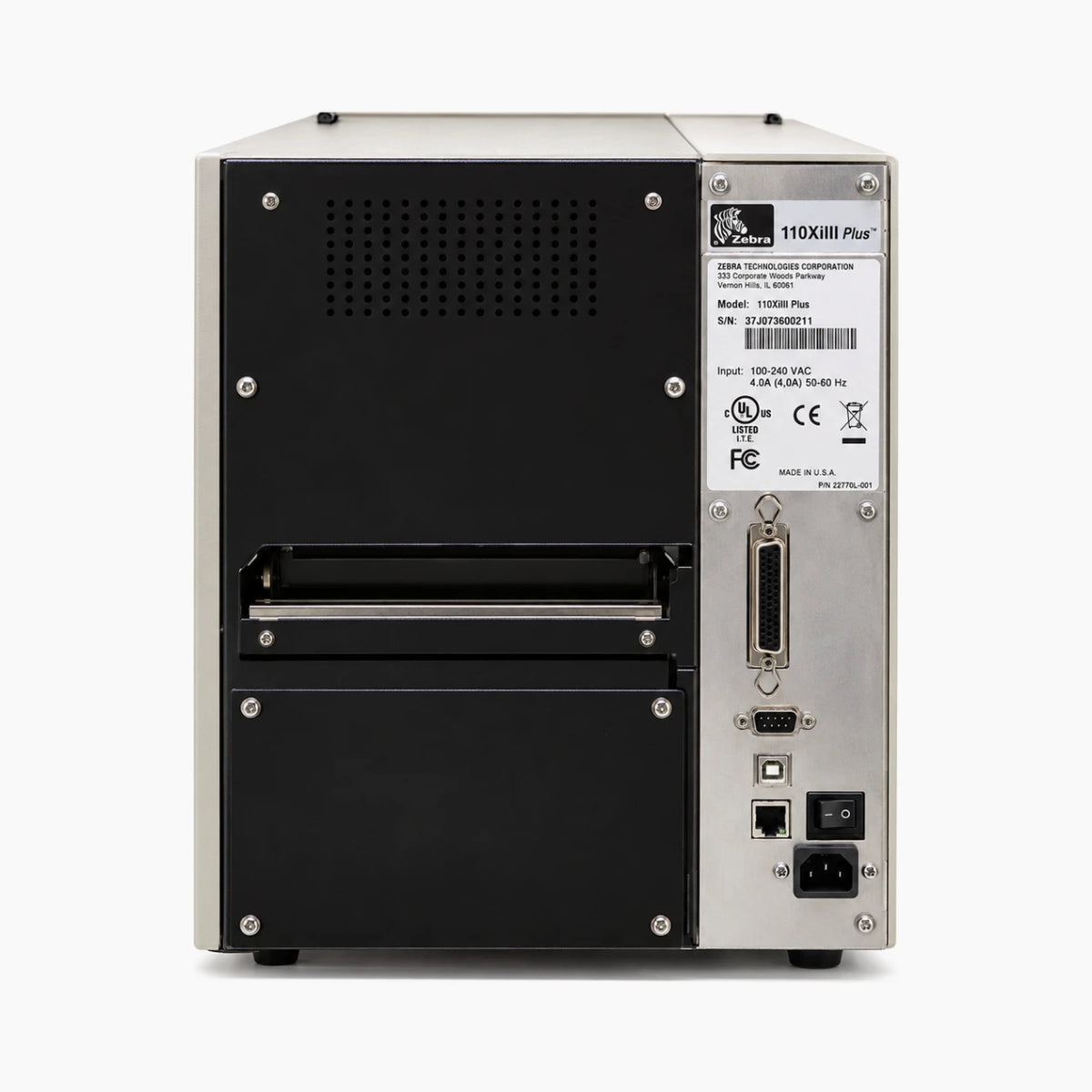 Zebra 110XiIII Plus rear