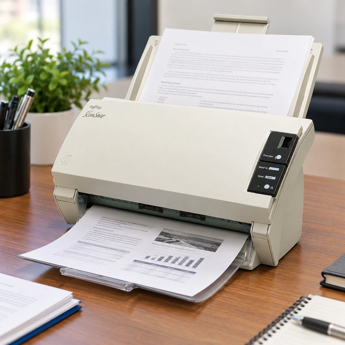 Fujitsu fi-4120C scanner in use