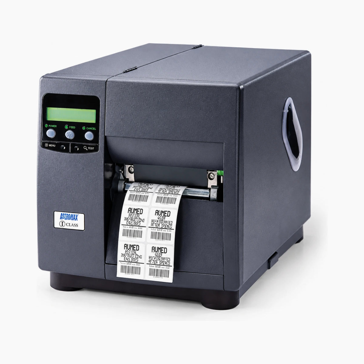 Datamax I-4208 industrial label printer angled view