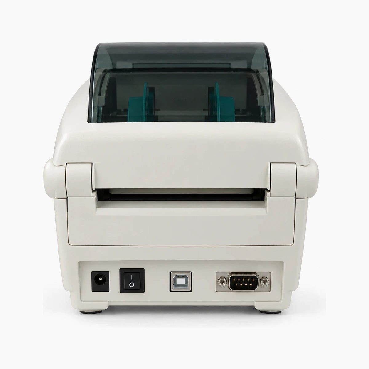 Zebra LP 2824 thermal label printer rear view