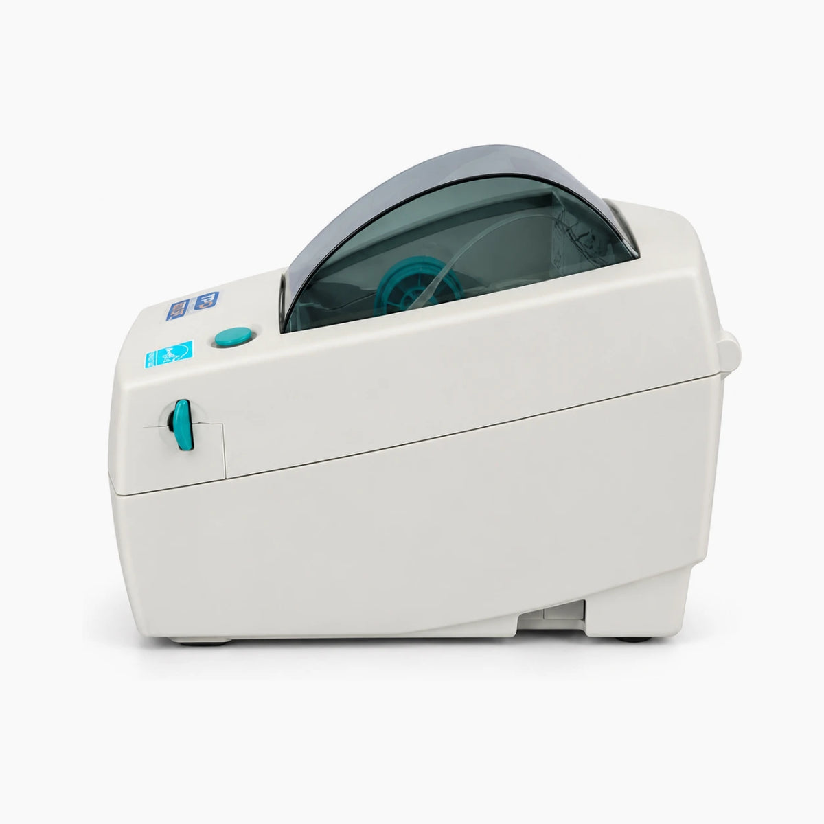 Zebra LP 2824 thermal label printer side view