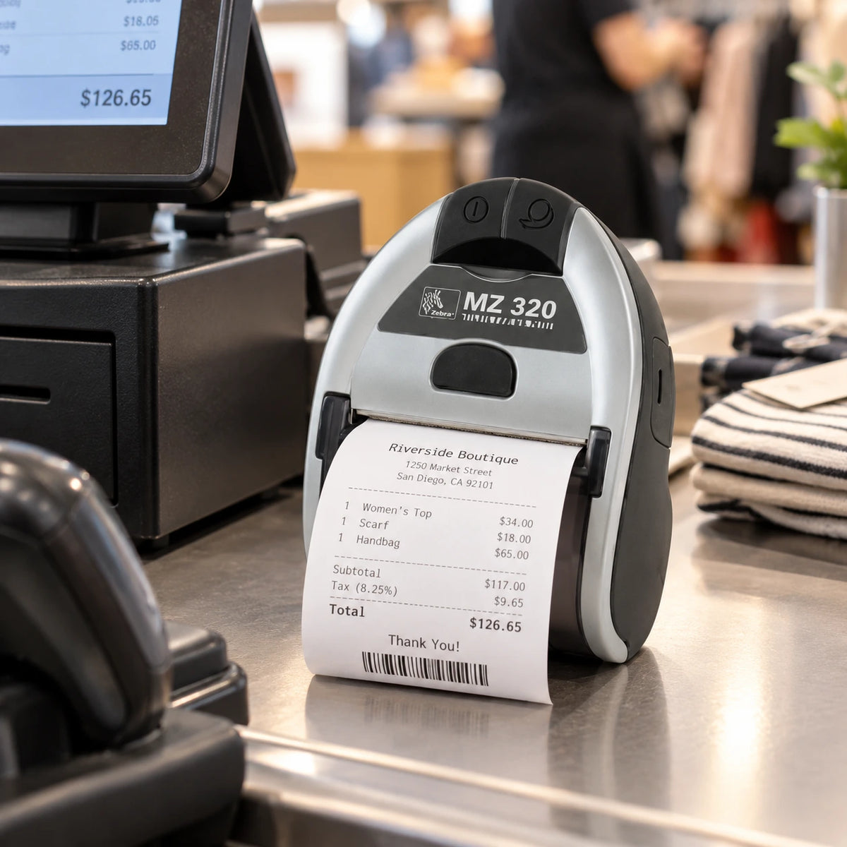 Zebra MZ320 mobile printer in use