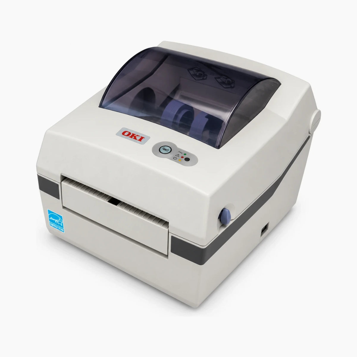 OKI Data LD620D thermal receipt and barcode printer, angled view