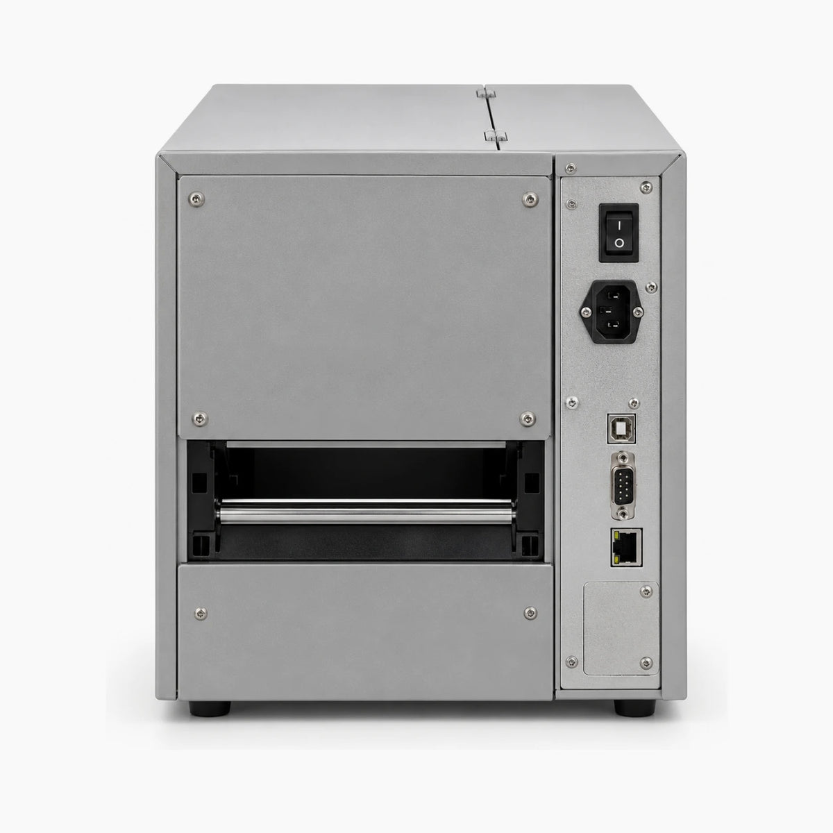 Zebra S4M industrial label printer rear view