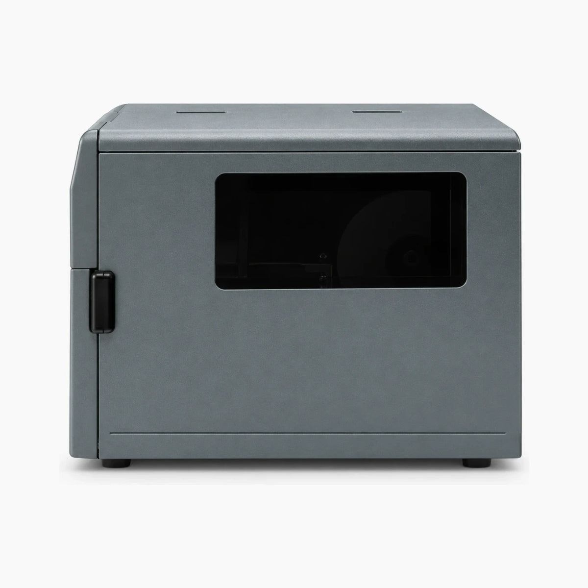 SATO M-8400RVe industrial label printer side view