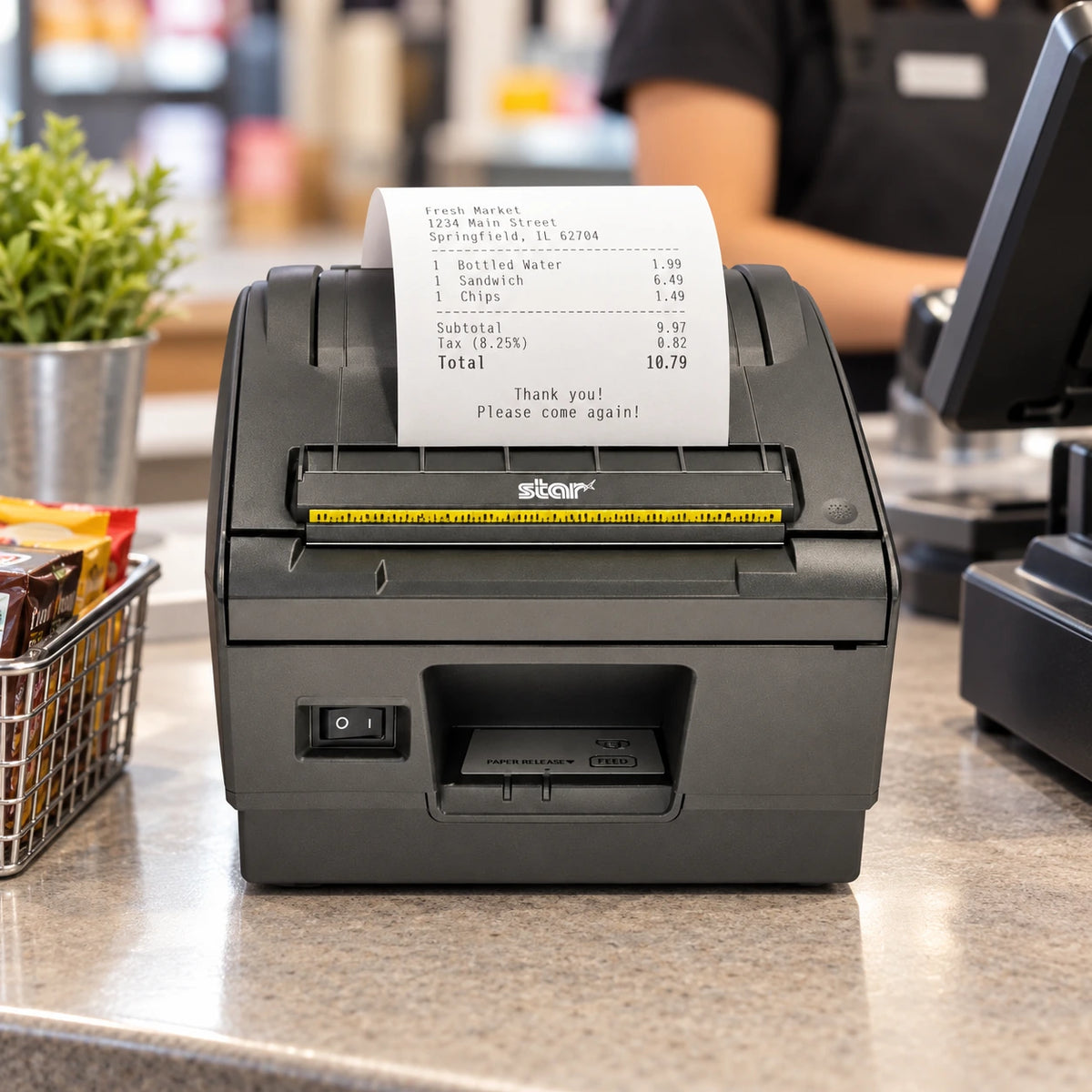 Star Micronics TSP800L thermal receipt printer in use