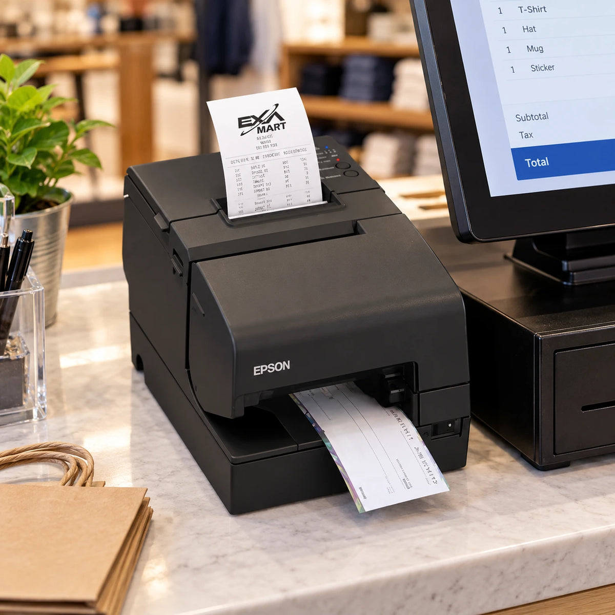 Epson TM-H6000IV in use