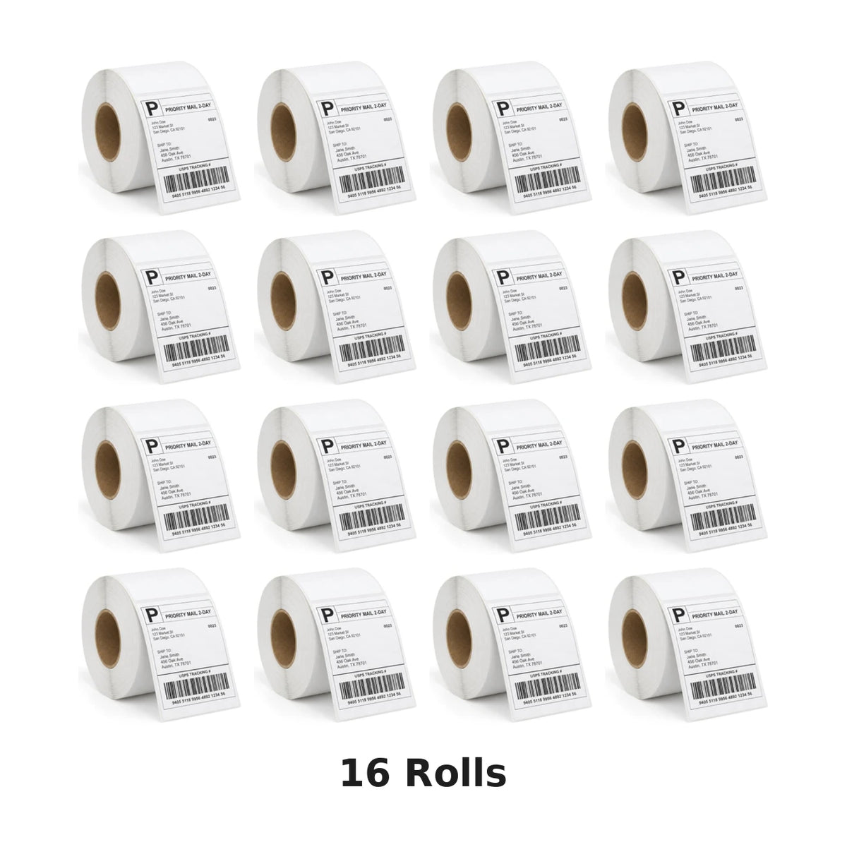 16 rolls of 4x6 direct thermal shipping labels