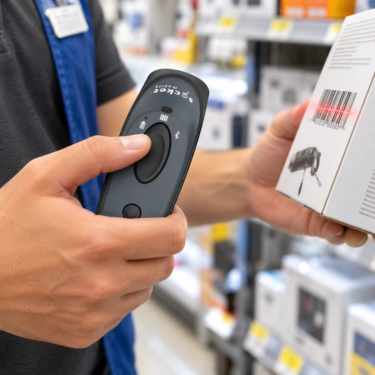 Socket DuraScan D750 in use