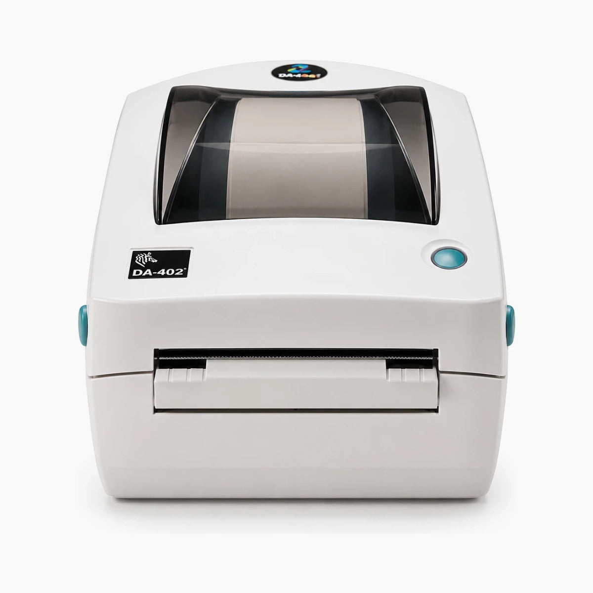 Zebra DA-402 thermal label printer, front view
