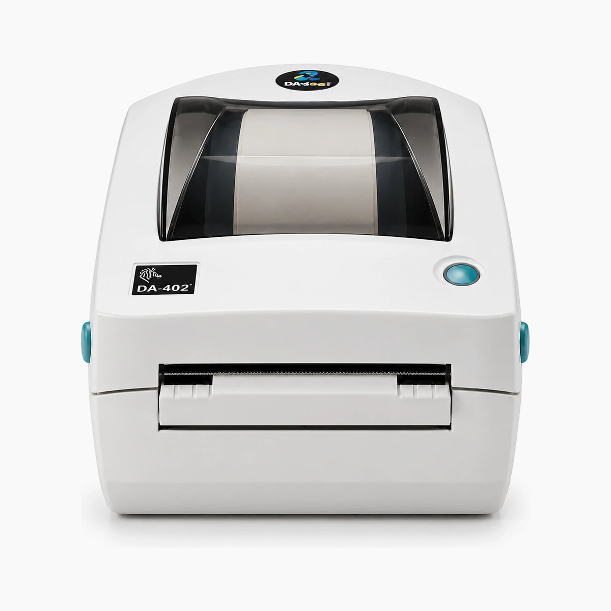 Zebra DA402 thermal label printer, front view