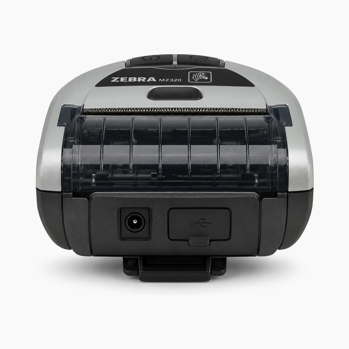 Zebra iMZ320 mobile receipt printer, rear view