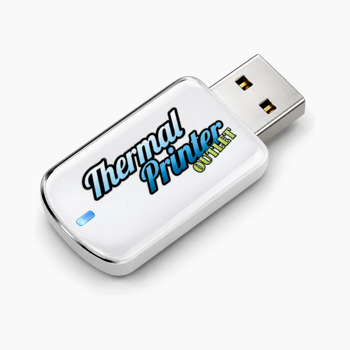 Zebra label printer USB drive angled view