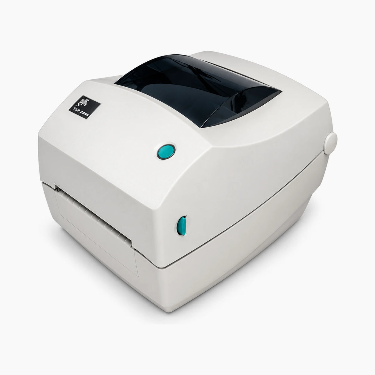 Zebra TLP 2844 thermal label printer, angled view