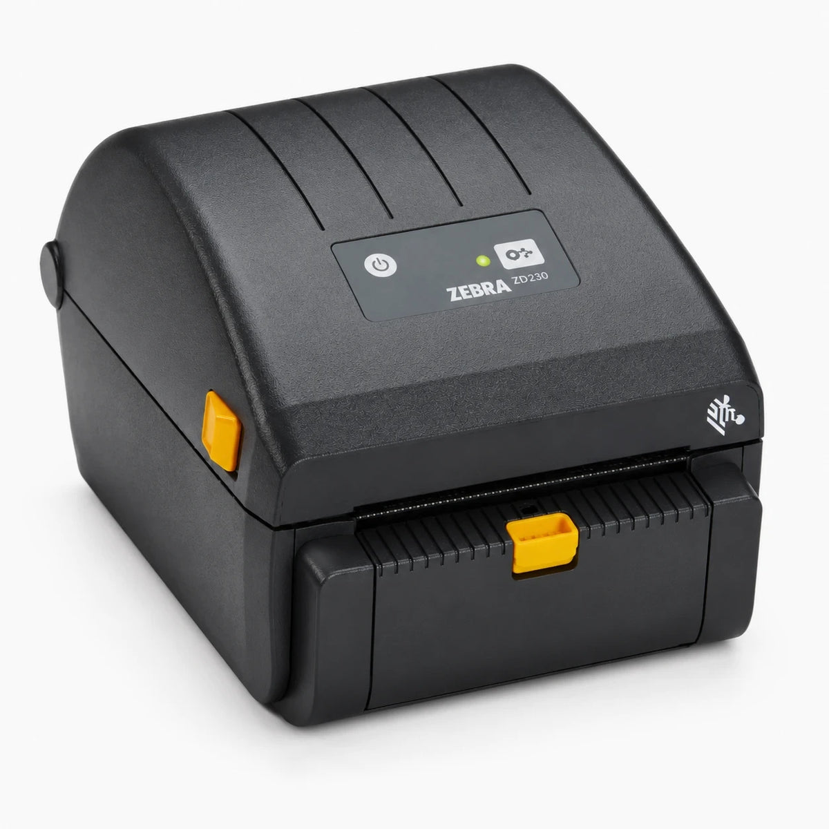 Zebra ZD230 thermal label printer - angled view