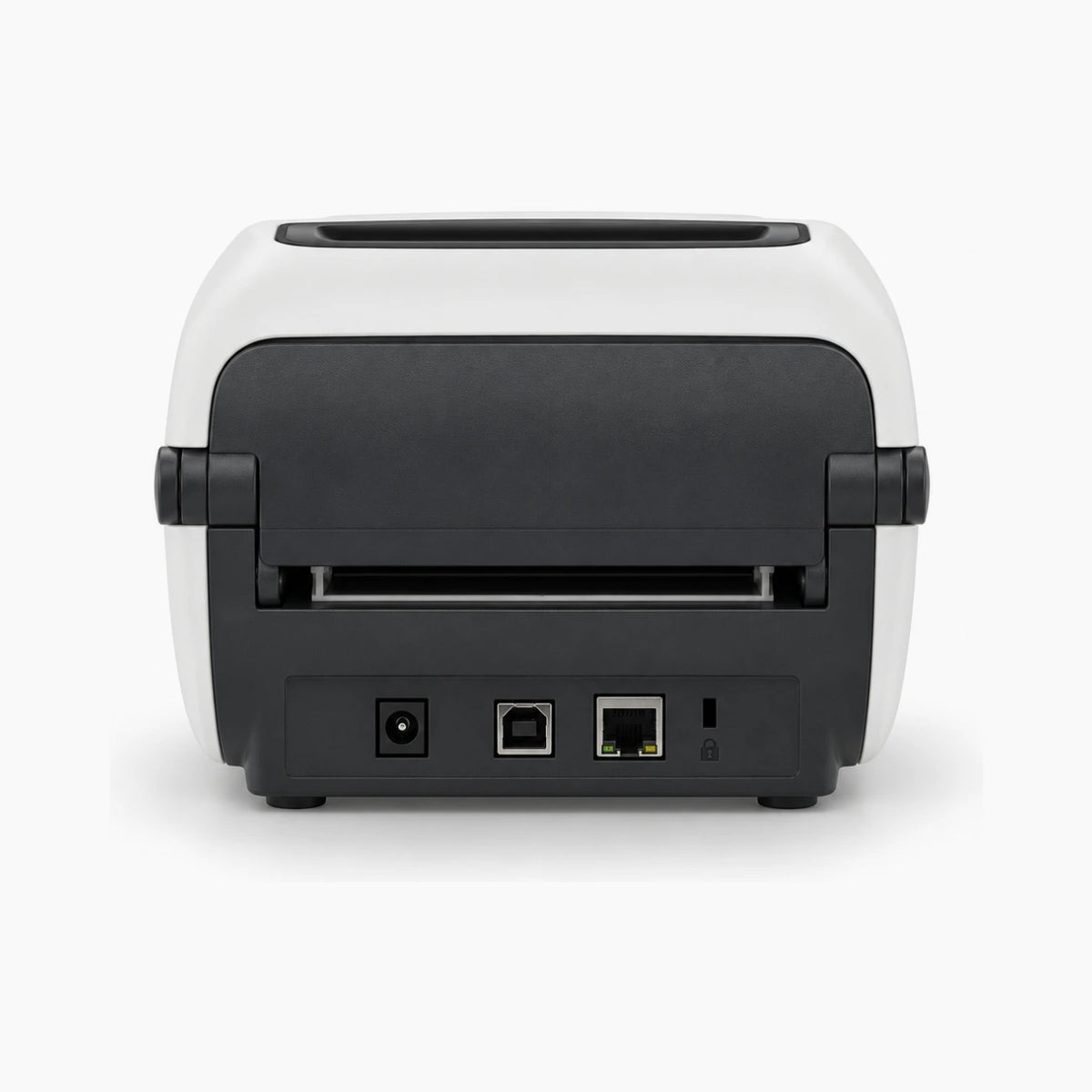 Zebra ZD420 thermal transfer label printer, rear view