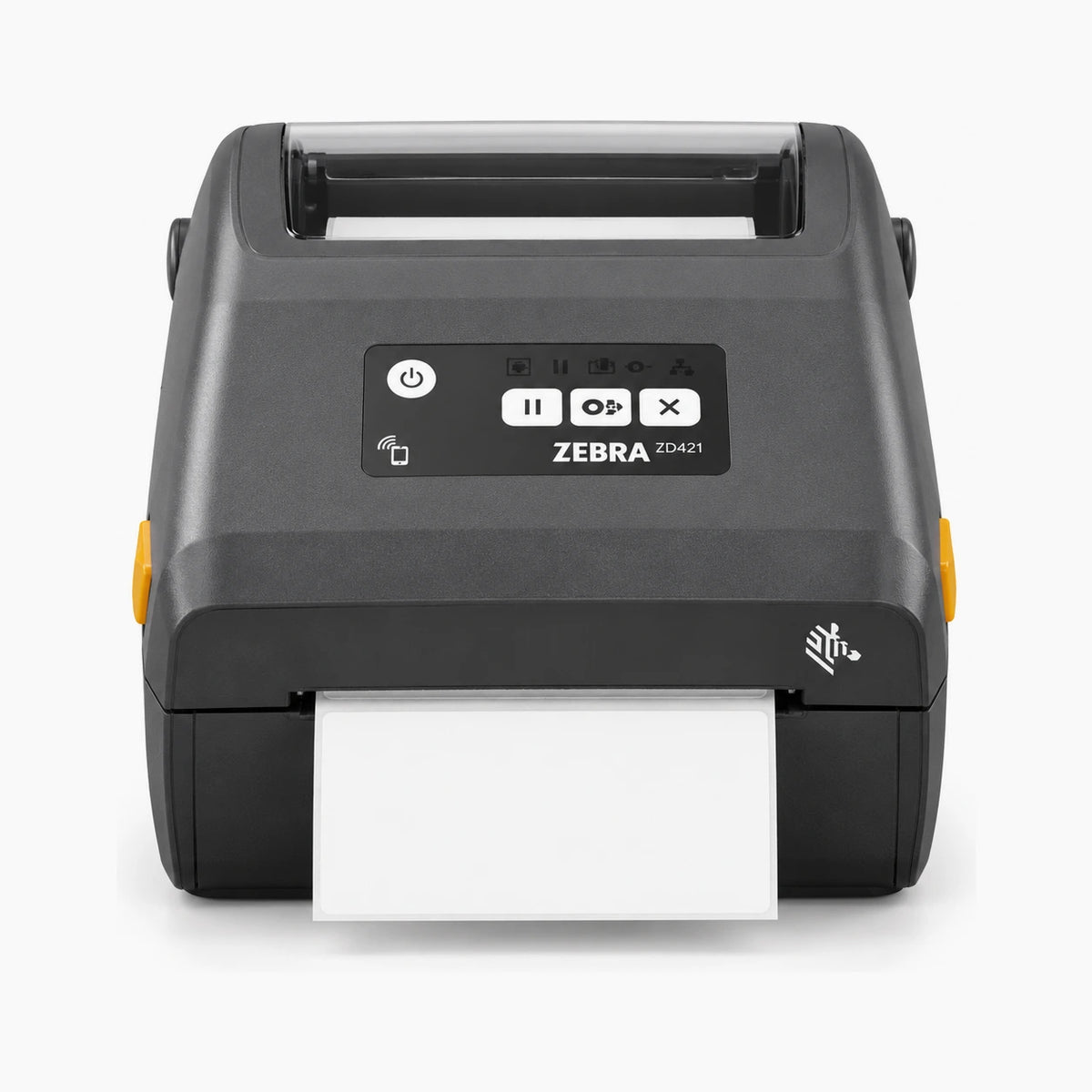 Zebra ZD421 thermal label printer, front view