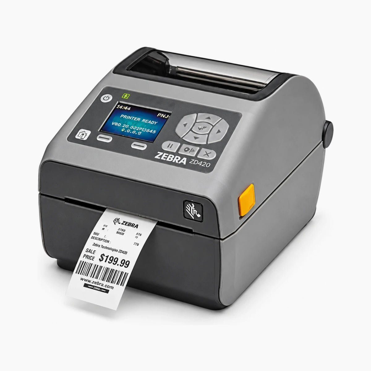 Zebra ZD620 thermal label printer, angled view