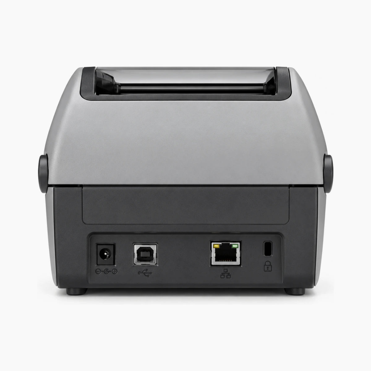 Zebra ZD620 thermal label printer, rear view