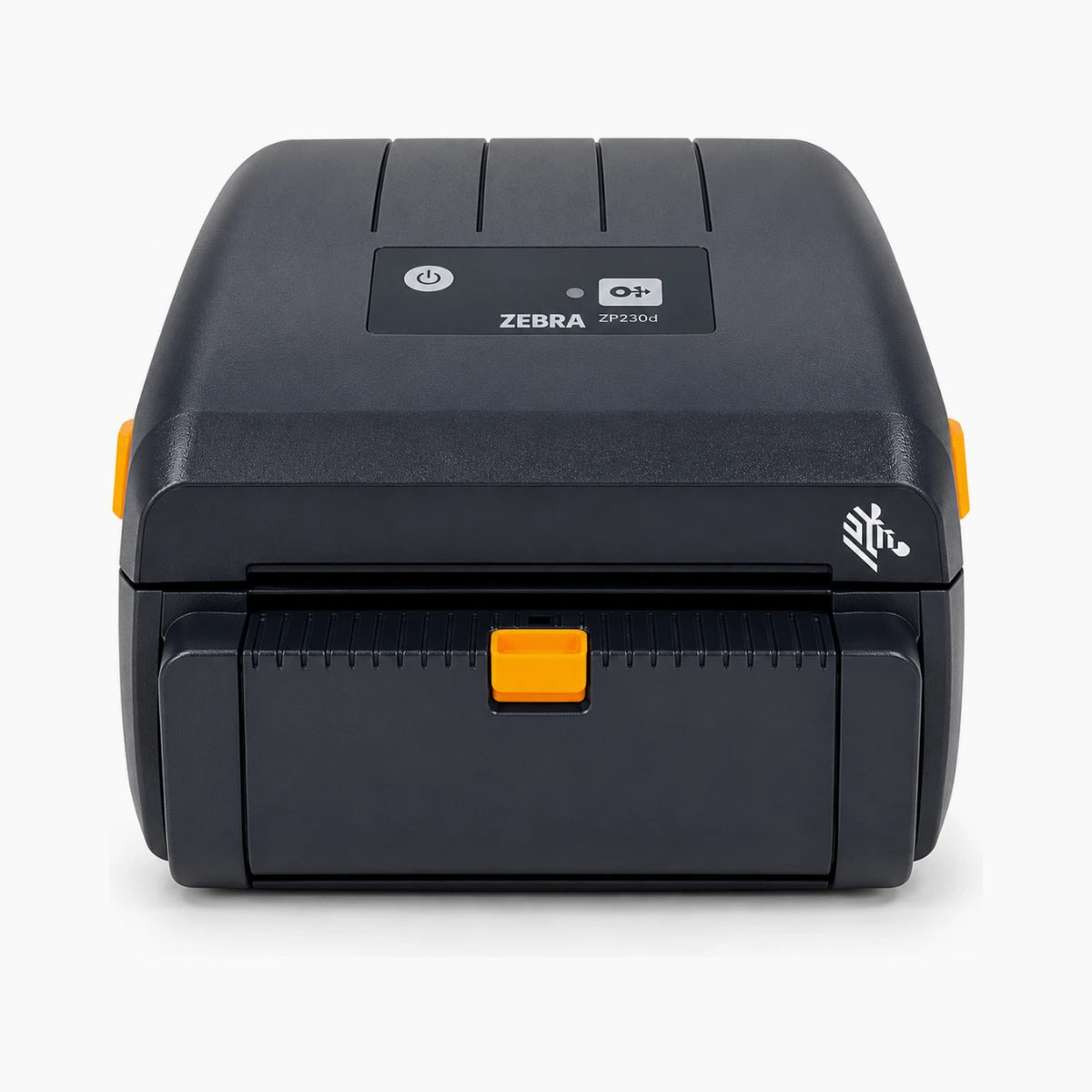 Zebra ZP230D thermal label printer, front view