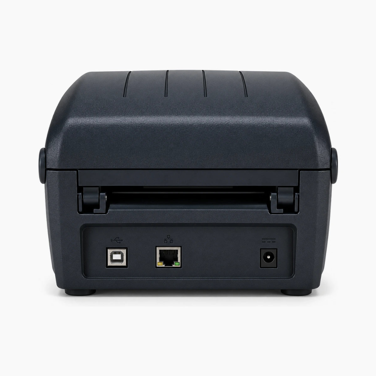 Zebra ZP230D thermal label printer, rear view