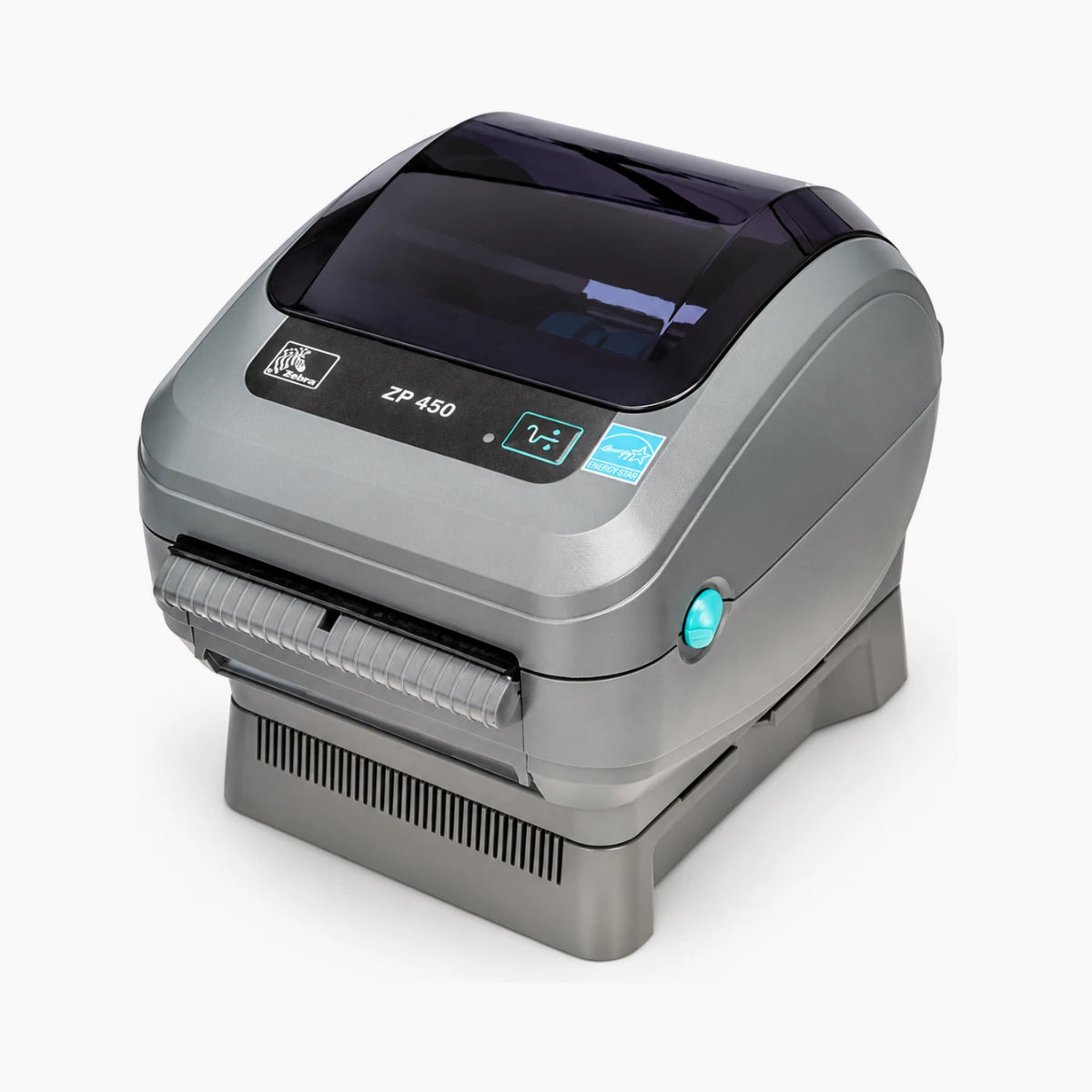 Zebra ZP-450 label printer, angled view