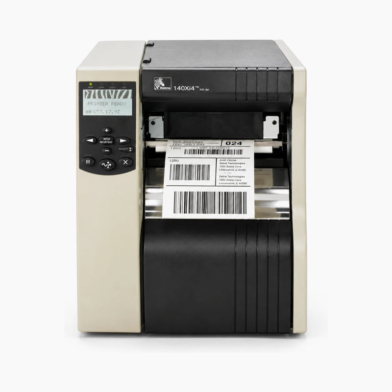 Zebra 140Xi4 industrial label printer front view