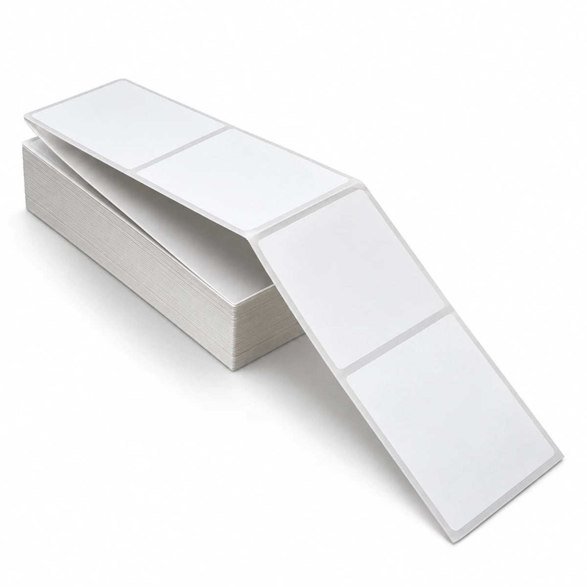 Stack of fanfold 4x6 direct thermal shipping labels