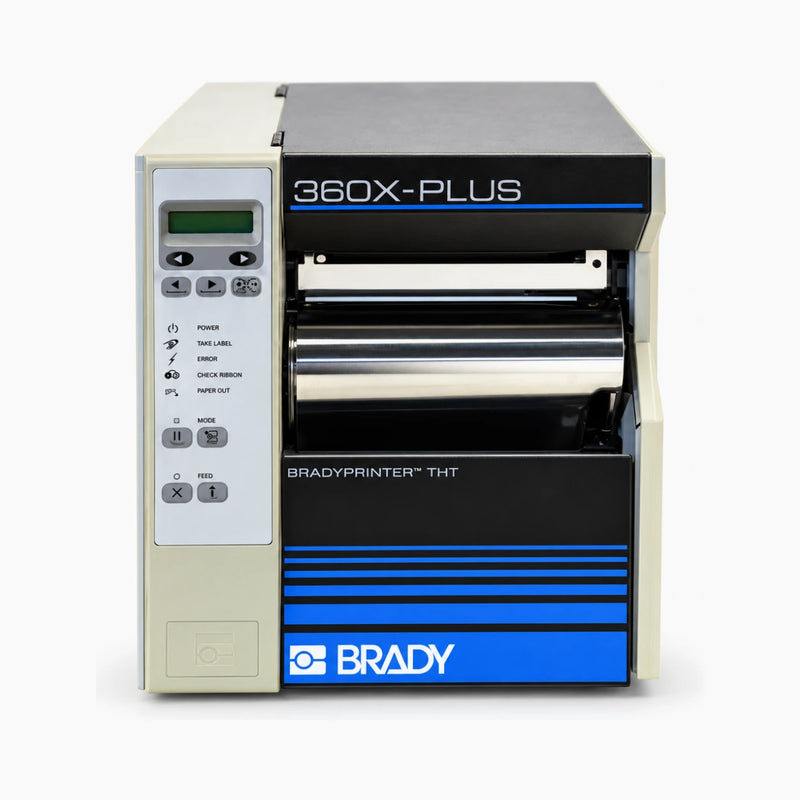 Brady 360X-Plus industrial thermal label printer, front view