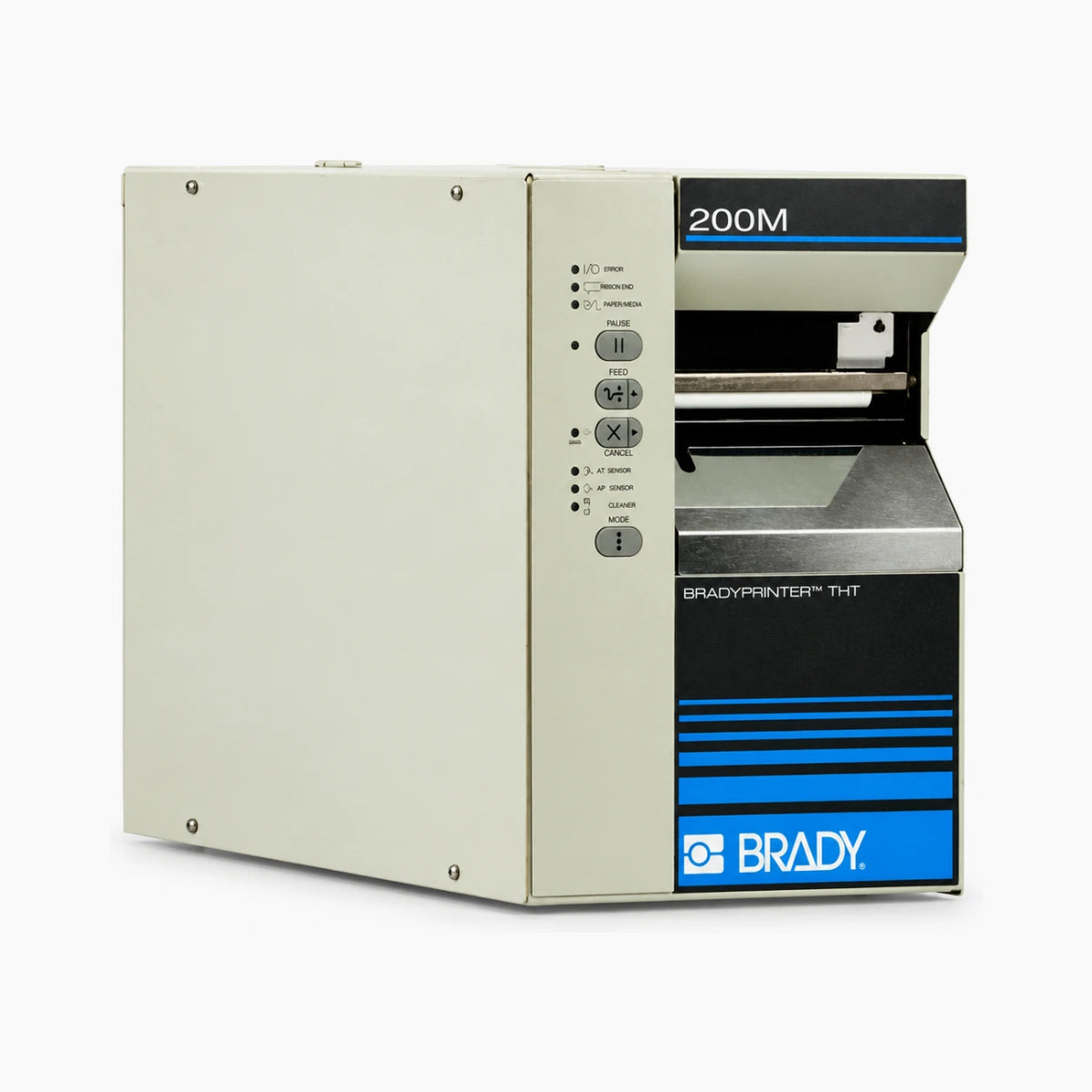 Brady BP-THT-200M industrial thermal label printer, side view