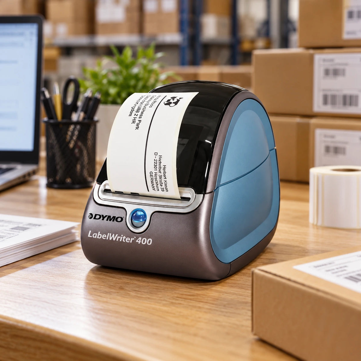 DYMO LabelWriter 400 in use