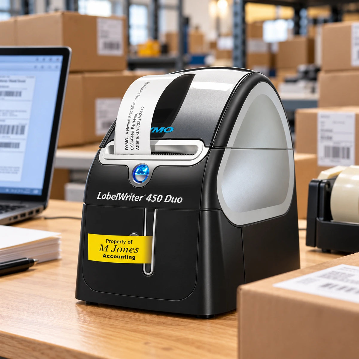 DYMO LabelWriter 450 DUO in use