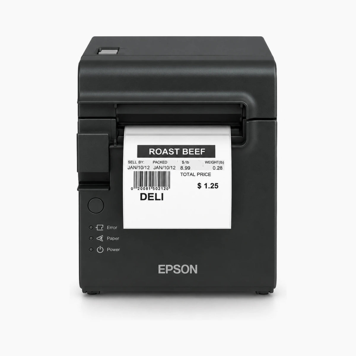 Epson TM-L90 thermal label printer front view