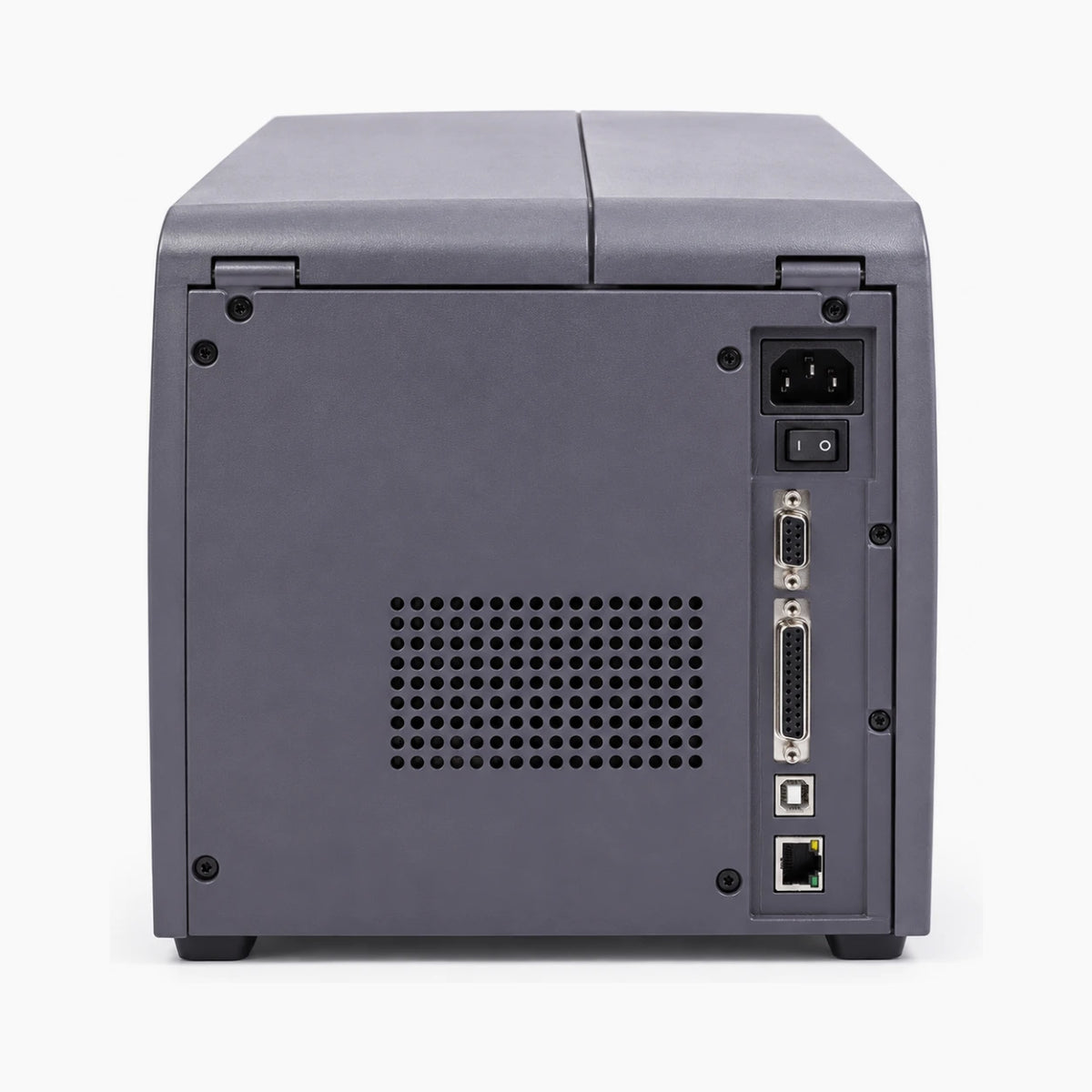 Intermec PM4i EasyCoder thermal barcode label printer, rear view