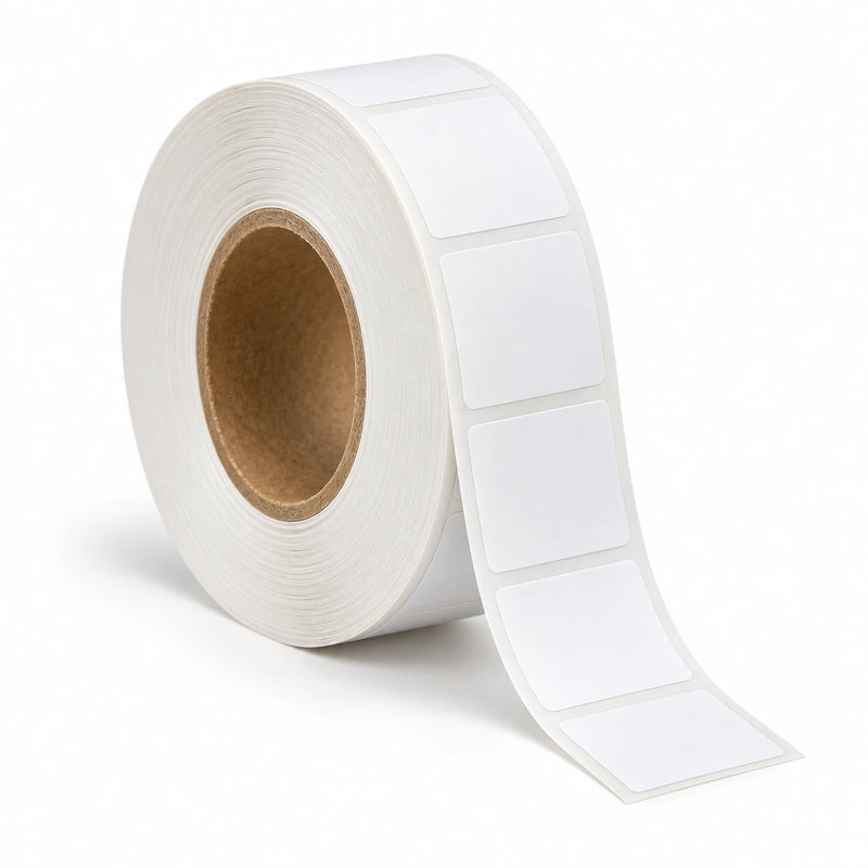 Roll of 0.75 x 0.75 inch paper labels