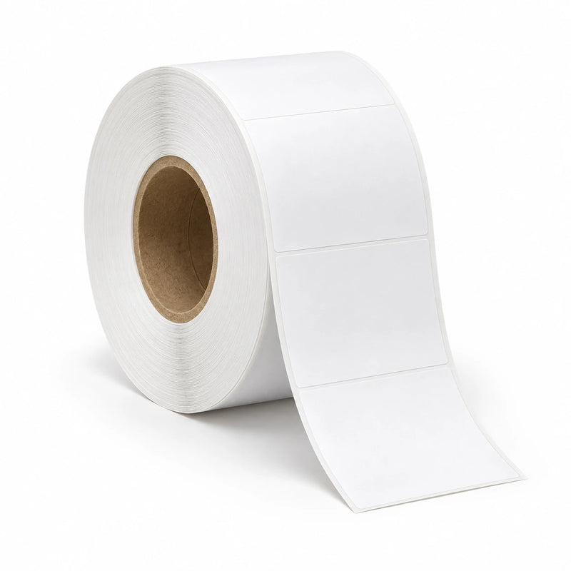 Roll of 2.4 x 1 inch butt-cut paper labels