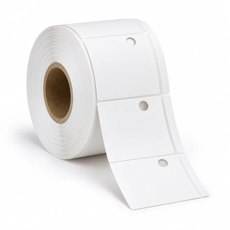Roll of 2.4 x 2 inch paper hang tags