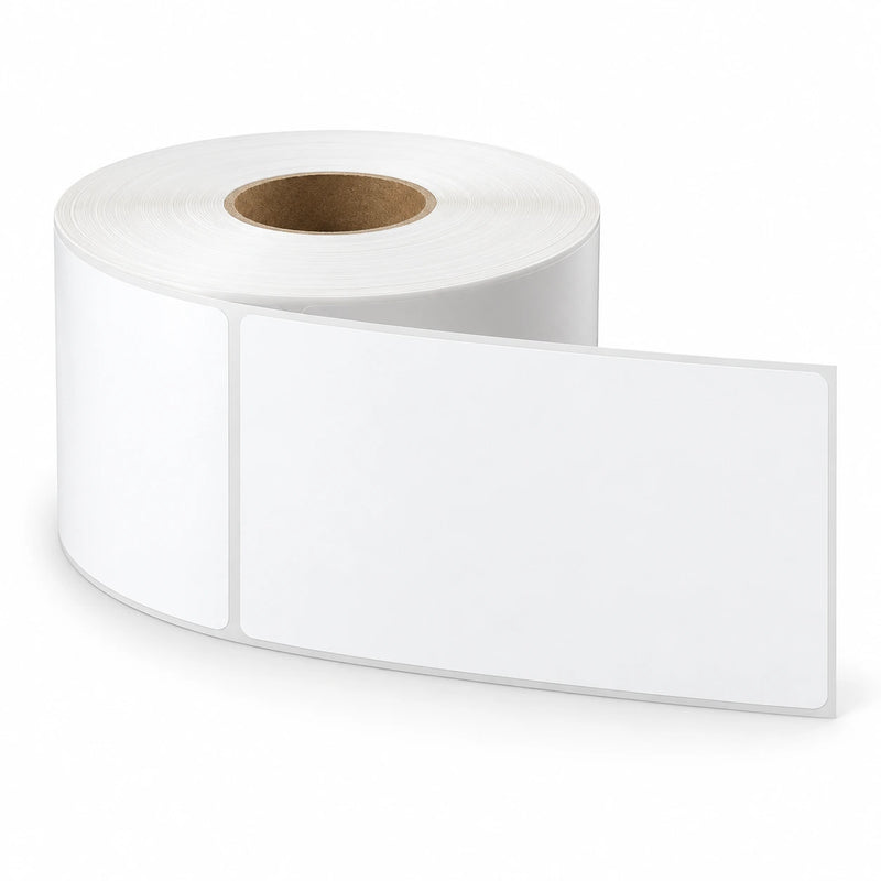 Roll of 4.25 x 6 inch paper labels on 1.5 inch core