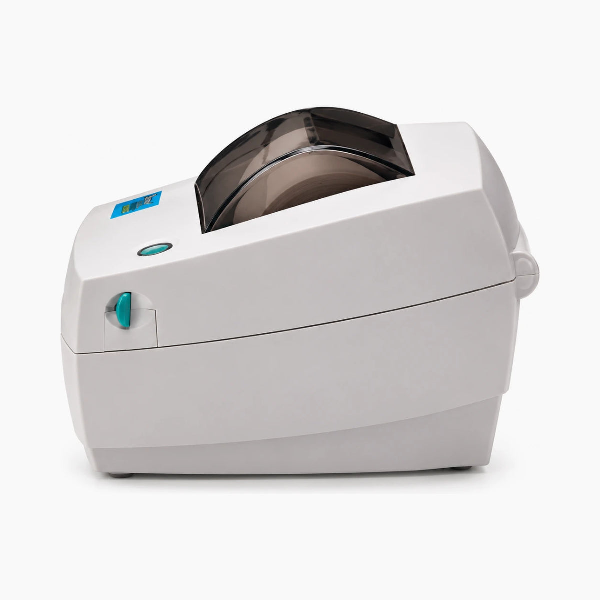 Zebra LP 2442 thermal label printer side view