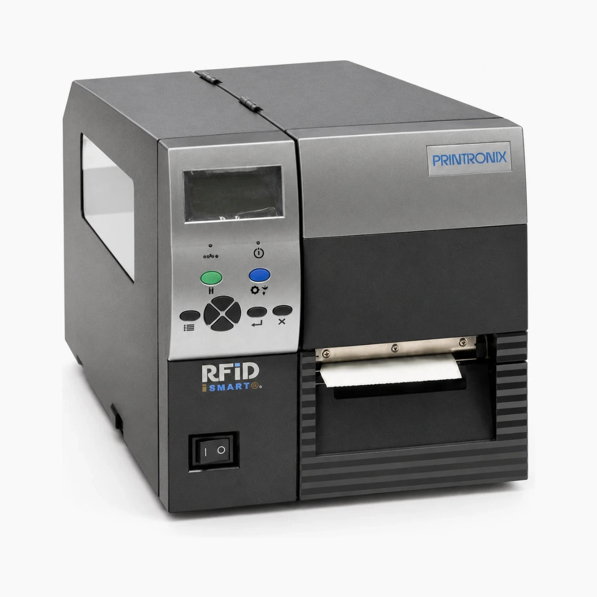 Printronix SL/TM4 industrial thermal label printer angled view