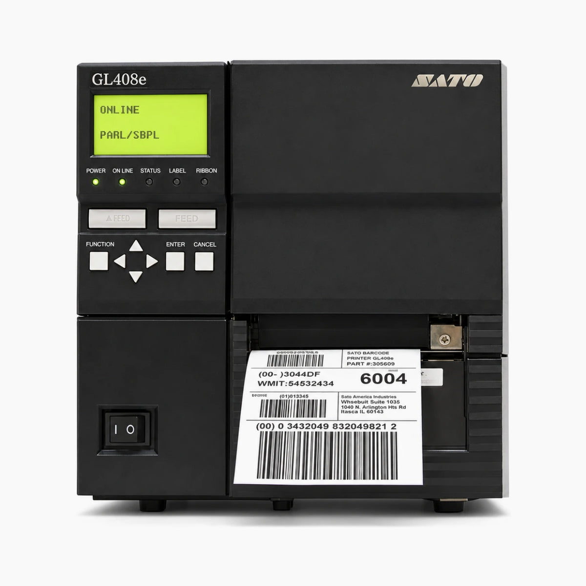 SATO GL408e industrial label printer front view