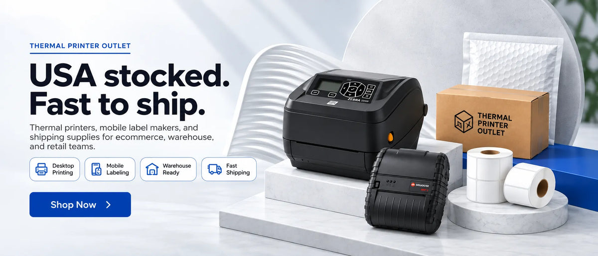 USA stocked. Fast to ship. Desktop, mobile, and warehouse thermal printers.