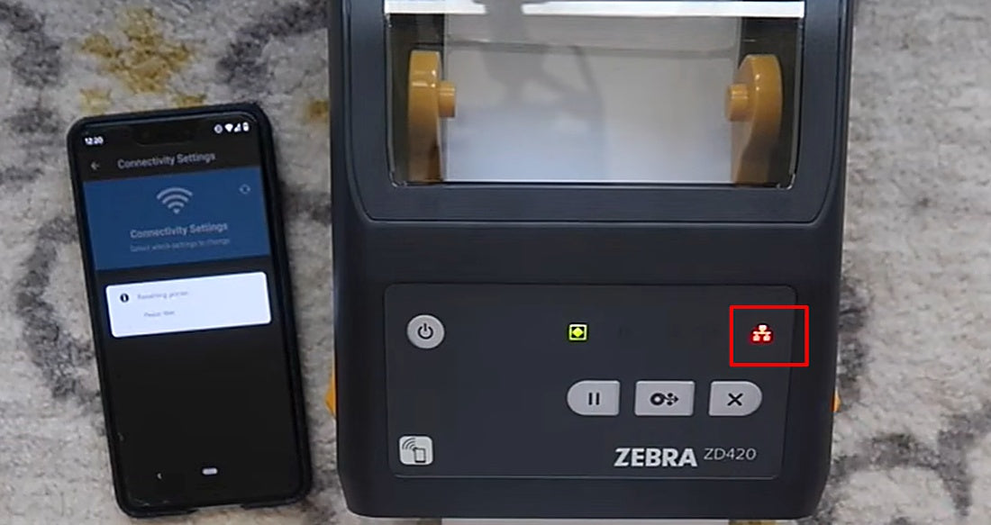 Once connected to the Wi-Fi network, the network status light turns green.