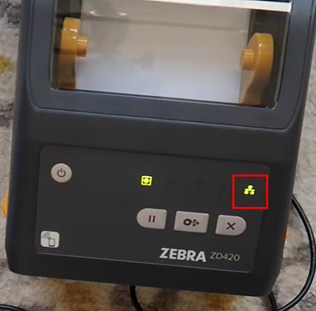 A steady green network light confirms the printer has joined your Wi-Fi network.