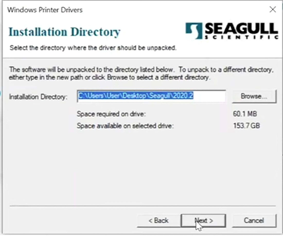 Confirm the installation directory and click Next.