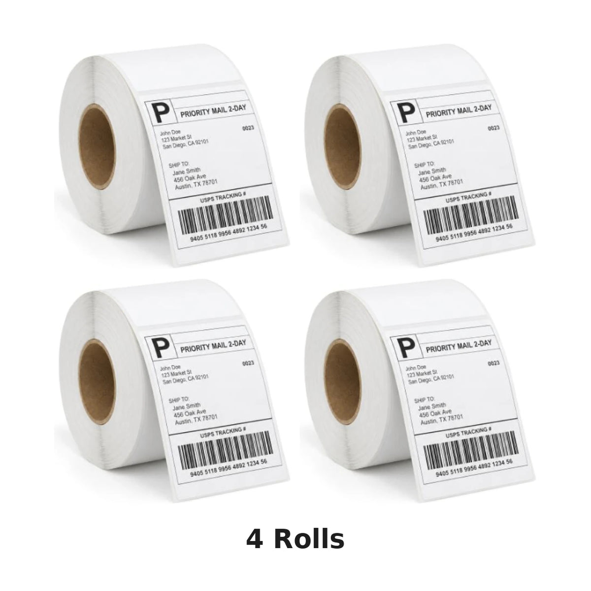 4 rolls of 4x6 direct thermal shipping labels