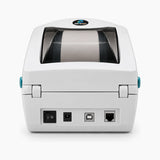 Zebra DA402 thermal label printer, rear view