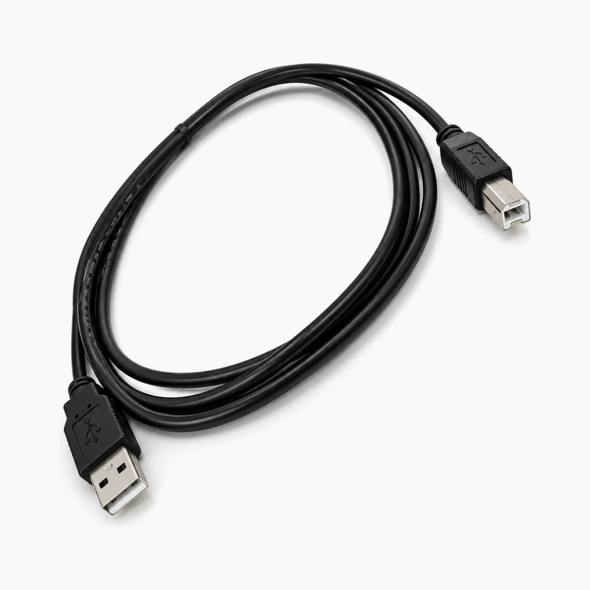 6ft USB cable for Zebra Eltron printers angled view