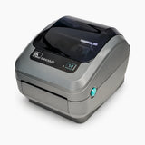 Zebra GX430d thermal label printer, angled view