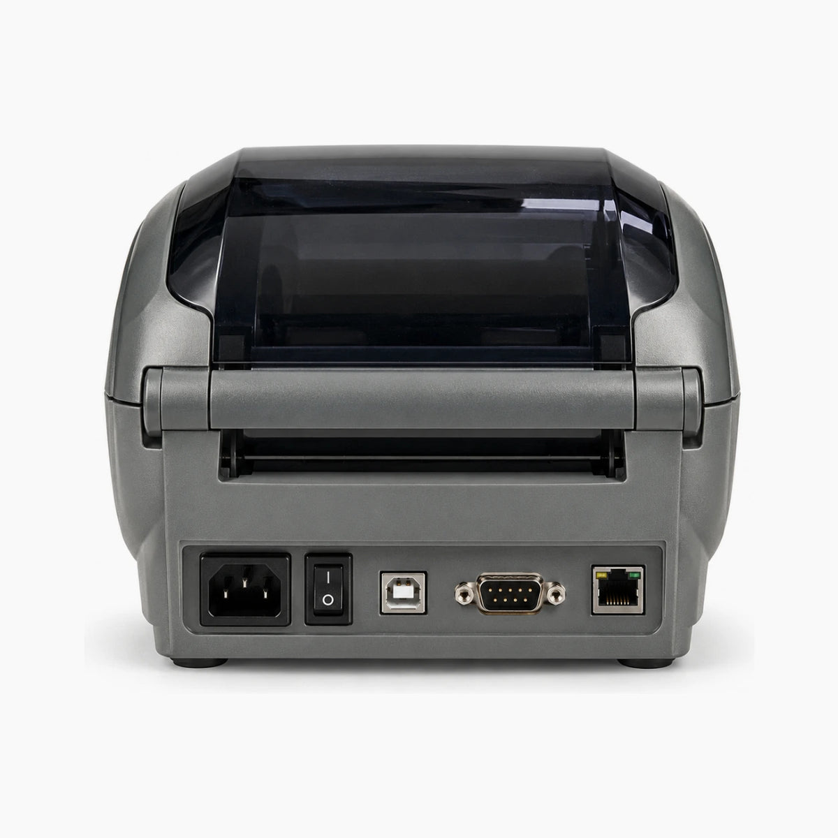 Zebra GX430d thermal label printer, rear view